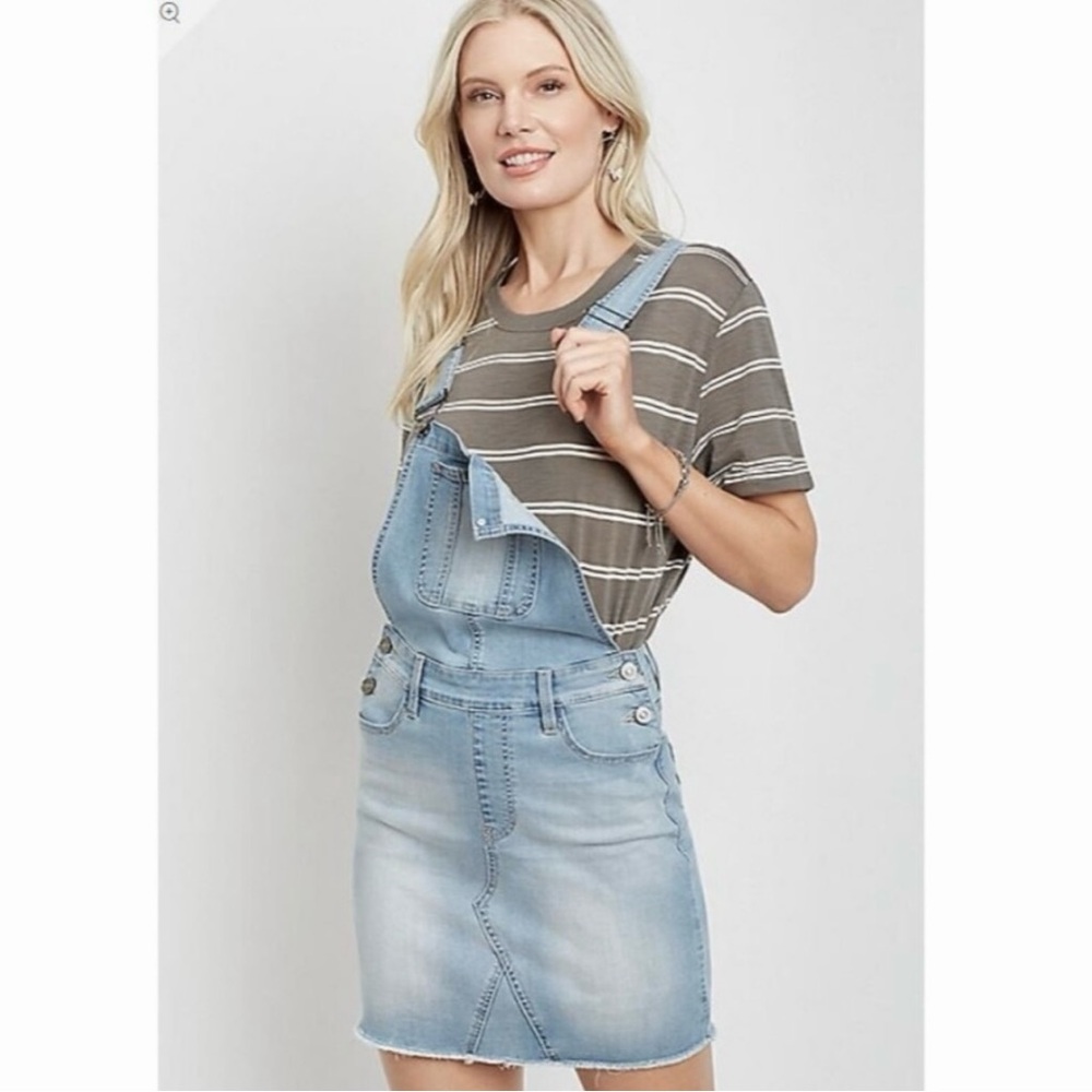 Maurices Kancan Skirtall Overall Dress Overall Skirt Denim Mini Dress Y2K M